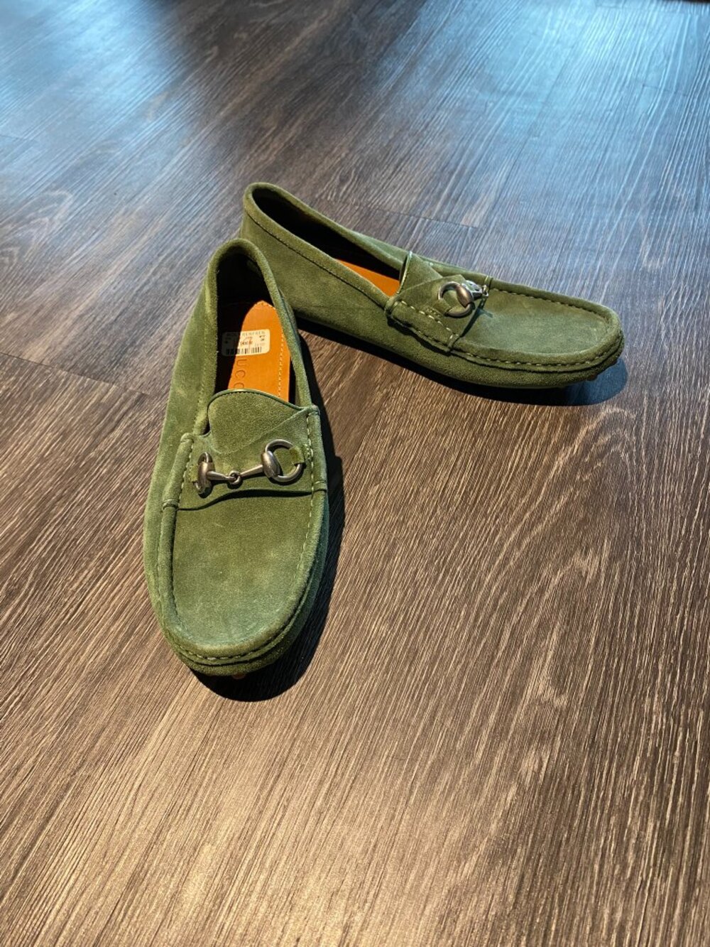 Gucci Green Suede Horsebit Driving Loafer Size 6.5 Brand New - Picture 2 of 9